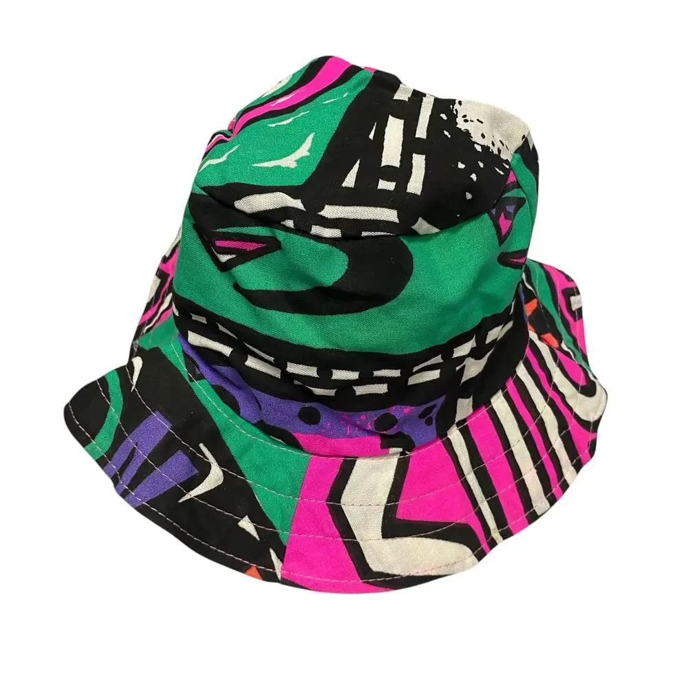 Vintage Colorful Bali Abstract Print Adult Bucket Hat - Picture 5 of 7